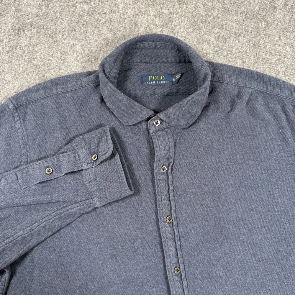 Polo Ralph Lauren Shirt XXL Blue Long Sleeve Button Down Business‎ Casual Men's